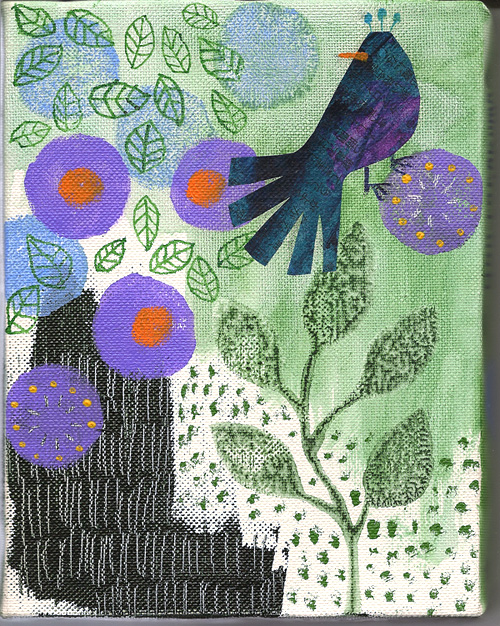 花と小鳥